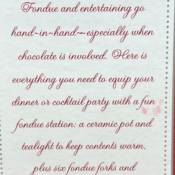 NWTIB Williams-Sonoma Fondue Set, 6 Forks, TeaLight, Stand, Pot = 3.5" T x 5" W - Picture 6 of 10